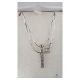 14K White Gold Necklace with Stamped 10K White Go