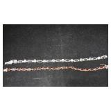Two Bracelets both stamped Silver with stones