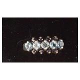 Sterling Silver Ring with Blue Stones