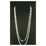 Set of Two Necklaces - One Stamped Sterling Silver