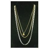 Set of Three Necklaces - (1) Monet Link, (1) Golde
