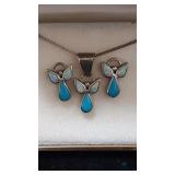 Matching Set of Stamped Sterling Silver Necklace a