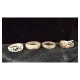 Lot of Four Black Hills Style Rings