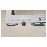 Set of three native silver items (not marked) - 2