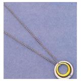 Gold and Silver Circles Chain Necklace