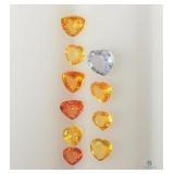 Fancy Colour Sapphire Heart Shaped Gemstones