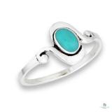 Sterling Silver Modern Ring with Synthetic Turquoi