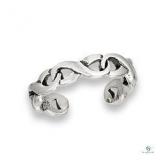Sterling Silver Linked Infinity Toe Ring