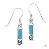 Sterling Silver Earrings with Synthetic Turquoise