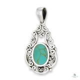 Sterling Silver Oval Pendant Necklace