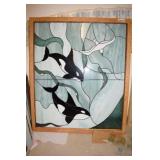 Whale and bird Stained Glass