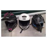 Lot of 3 Motorcycle Helmets