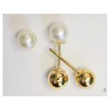 Sterling Silver Gold Pltd FW Pearl