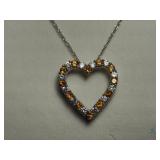 Sterling Silver Citrine pendant approx 18" chain