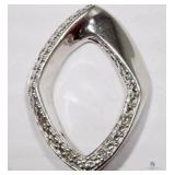 Lot of 2 Sterling Silver Diamond pendants