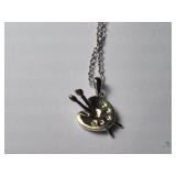 Sterling Silver plated on Rhodium pendant & chain