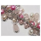 Sterling Silver FW Pearl & Quartz beacelwt