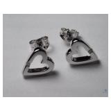 Sterling Silver Rhodium Diamond earrings
