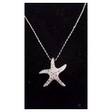 Crystal Starfish Fashion Slide and 20" PLATINUM O