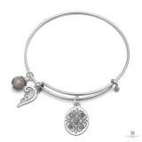 Expandable Angel Wing Charm Fashion Bangle Bracele