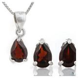 2 1/3 CARAT GARNETS 925 STERLING SILVER with 18KT