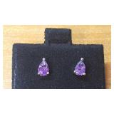0.76 CARAT TW (2 PCS) AMETHYST PLATINUM OVER 0.925