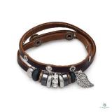 15" + 1" Multibead Leather Fashion Wrap Bracelet