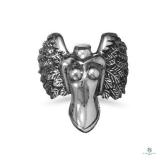 White Brass Angel Ring