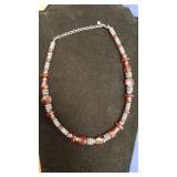 Red/Silver Beaded Necklace