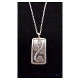 Silver colored necklace with Sterling Silver stamp