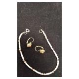 Beaded 9" Bracelet and Earrings