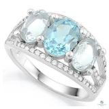 BABY SWISS BLUE TOPAZ & 3 CARAT AQUAMARINE 925 STE