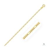 YELLOW GOLD PLATED 925 STERLING SILVER FLAT FIGARO