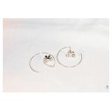 Flower Power Hoop Earrings Polished Silver