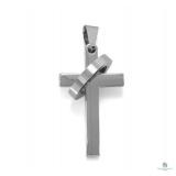 Stainless Steel Cross Pendant with Ring