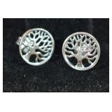 Tree of Life Stud Earrings Sterling Silver