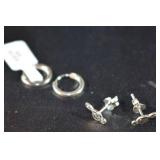 Sterling Silver Clef Note Stud and Small Hoop