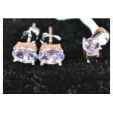 Tanzanite 925 Sterling Silver Set - Includes