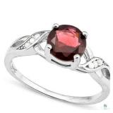 Garnet and  White Sapphire Ring 1.62 Carat TW