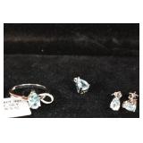 Baby Swiss Blue Topaz 925 Sterling Silver Set -