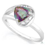 Mystic Gemstone and Diamond 925 Sterling Silver