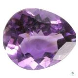 Amethyst Loose Stone - Teardrop .85 Carat Floral