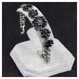 Retro Bracelet Onyx 18K Gold Plated German Silver