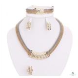Diamond 18K Gold Plated German Silver 4 pc Set