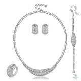 Diamond 18k Gold Plated German Silver 4 pc Set