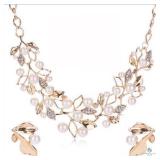 Diamond and Pearl 18k Gold Plated German Silver