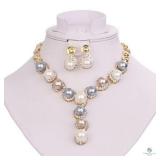 Diamond and Pearl 18k Gold Plated German Silver