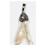 Free Form Natural Pearl with Crysals Free Form