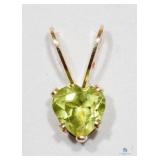 Peridot Heart Shaped Pendant 14k Gold 14K Yellow