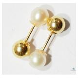 Freshwater Pearl Earrings Gold Plated Sterling